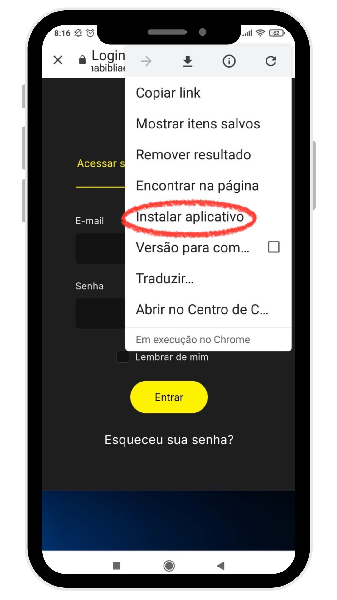 2/3- depois clique em "Instalar app"