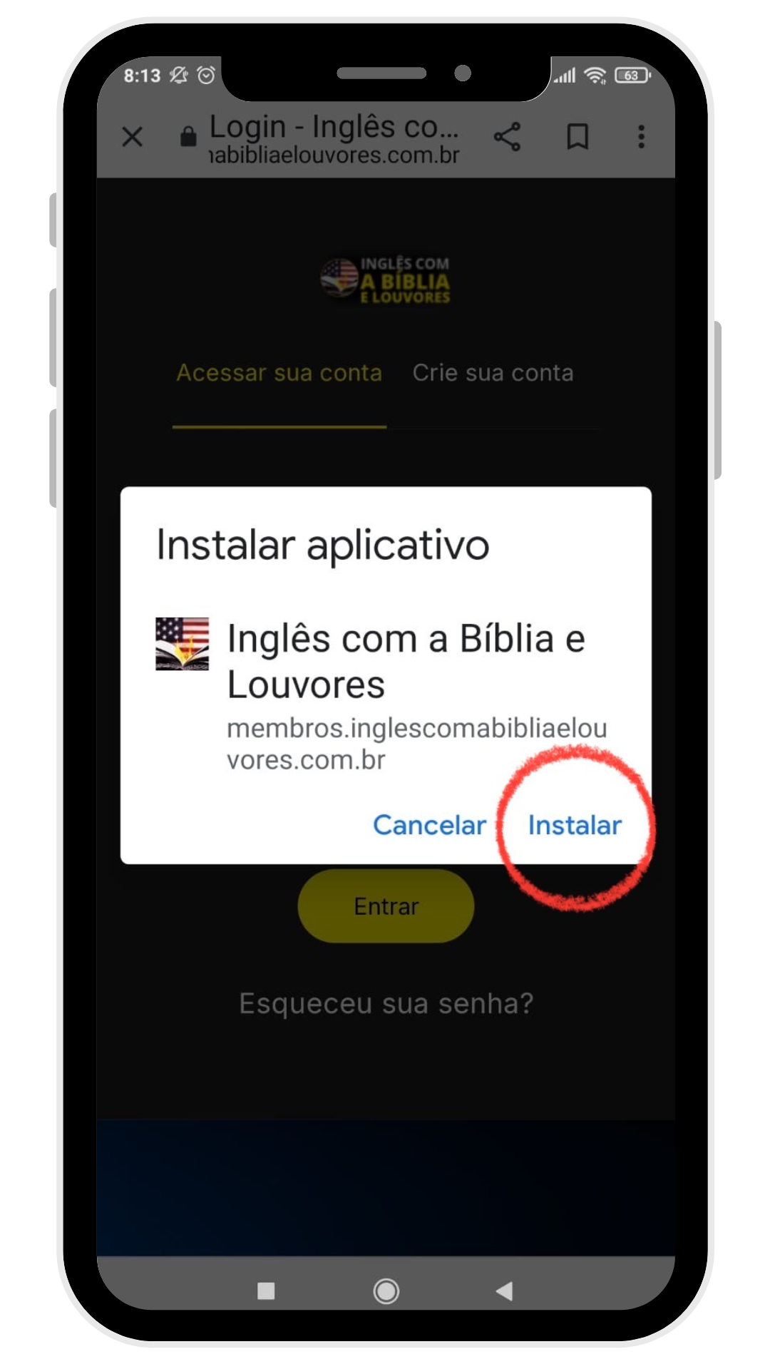 3/3- depois é só concluir e procurar o app no seu celular